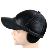 Unisex,Leather,Earflap,Muffs,Baseball,Adjustable,Fleece,Lining,Windproof,Outdoor