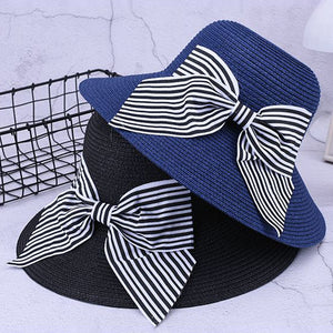 Fashion,Outdoor,Summer,Protection,Brimmed,Floppy,Bowknot,Women