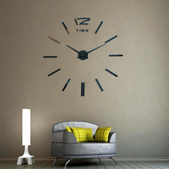 Frameless,Large,Modern,Large,Clock,Mirror,Stickers,Office,Decoration