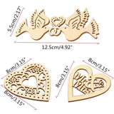 10pcs,Wooden,Laser,Heart,Shapes,Craft,Embellishments,Decoration,Wedding,Favors