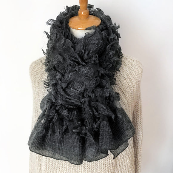 Women,Fleece,Flower,Hallow,Autumn,Winter,Protection,Elegant,Casual,Scarf,Shawl