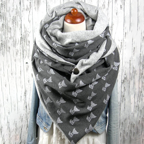 Women,Cotton,Thick,Winter,Outdoor,Casual,Cartoon,Pattern,Scarf,Shawl