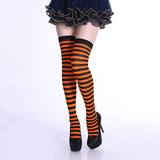 Women,Stripe,Multi,Color,Dresses,Thigh,Stockings,Cosplay,Socks