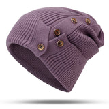 Women,Winter,Button,Beanie,Thicken,Windproof,Earmuffs,Skull