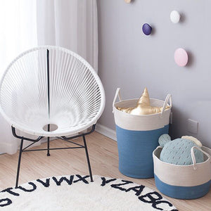 Cotton,Storage,Basket,Laundry,Basket,Woven,Baskets,Handle