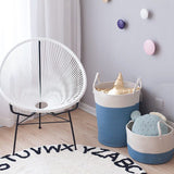 Cotton,Storage,Basket,Laundry,Basket,Woven,Baskets,Handle