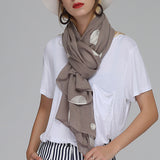 Women,Unique,Chiffon,Printting,Scarves,Fashion,Summer,Outdoor,Point,Shawl,Scarf