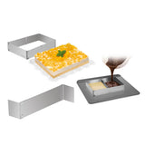 Stainless,Steel,Rectangle,Mousse,Retractable,Ovenware