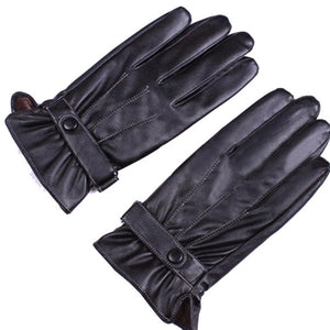 Men's,Black,Windproof,Points,Finger,Leather,Cycling,Drive,Gloves