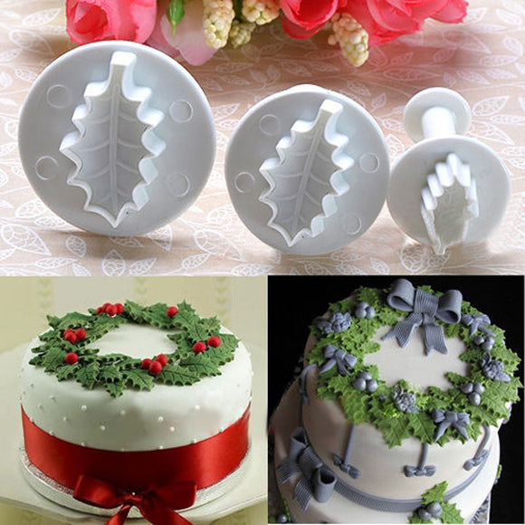 Christmas,Holly,Cookie,Cutter,Sugarcraft,Decorating