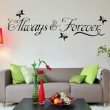 Always,Forever,Butterfly,Removable,Vinyl,Sticker,Mural,Decor