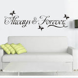 Always,Forever,Butterfly,Removable,Vinyl,Sticker,Mural,Decor