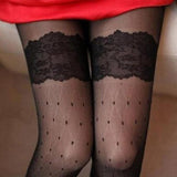 Jacquard,Retro,Antyhose,Cored,Women,Stockings