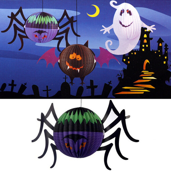 Halloween,Amusing,Glowing,Spider,Paper,Lantern,Candle,Decor