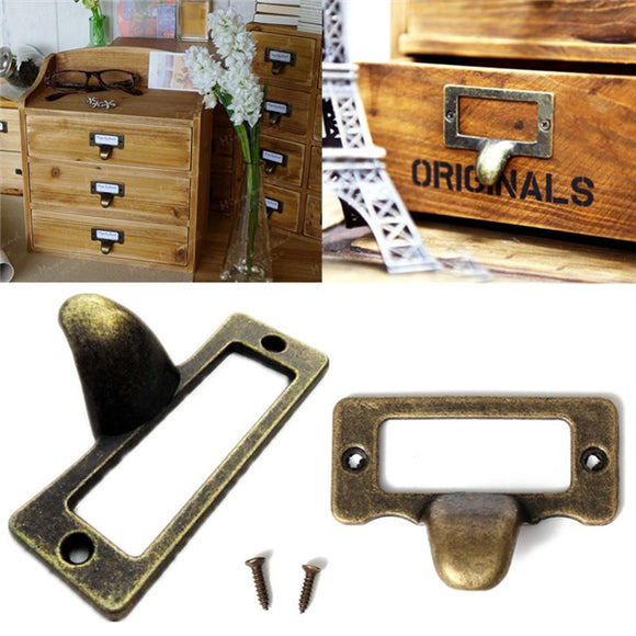 Antique,Brass,Drawer,Label,Cabinet,Frame,Handle,Holder