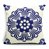 Chinoiserie,Pillow,White,Porcelain,Pillowcase