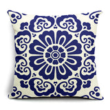 Chinoiserie,Pillow,White,Porcelain,Pillowcase