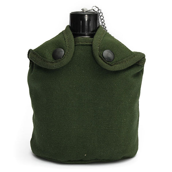 Outdoor,Tactical,Camping,Water,Bottle,Aluminum,Green,Cover,Drinking