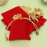 10PCS,Golden,Flannelette,Drawstring,Pouch,Jewelry,Pouch