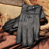 Sheepskin,Leather,Driving,Gloves,Buckles,Cycling,Windproof,Velvet,Linen,Mittens