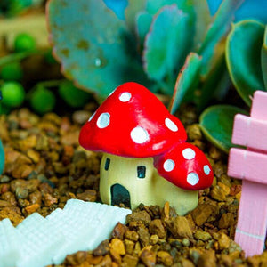 Miniature,Mushroom,House,Ornaments,Potted,Plant,Garden,Decor