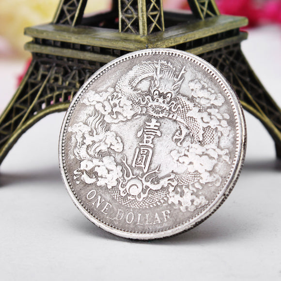 Ancient,Chinese,Dragon,Coins,Silver,Dollar,Imitation,Coins