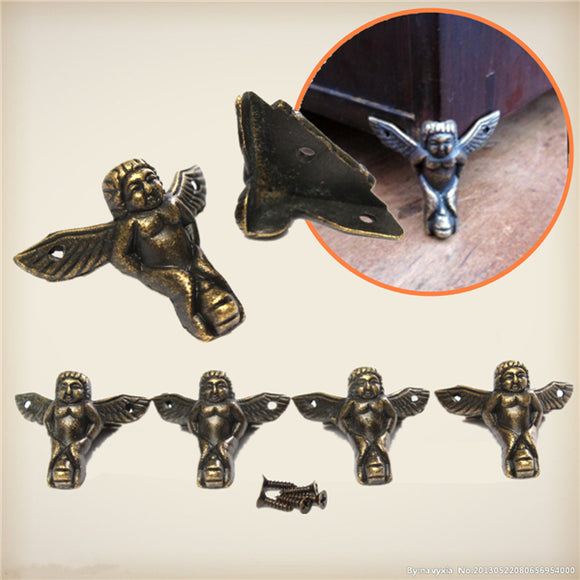 Antique,Brass,Jewelry,Chest,Decoration,Corner,Protector,Screws
