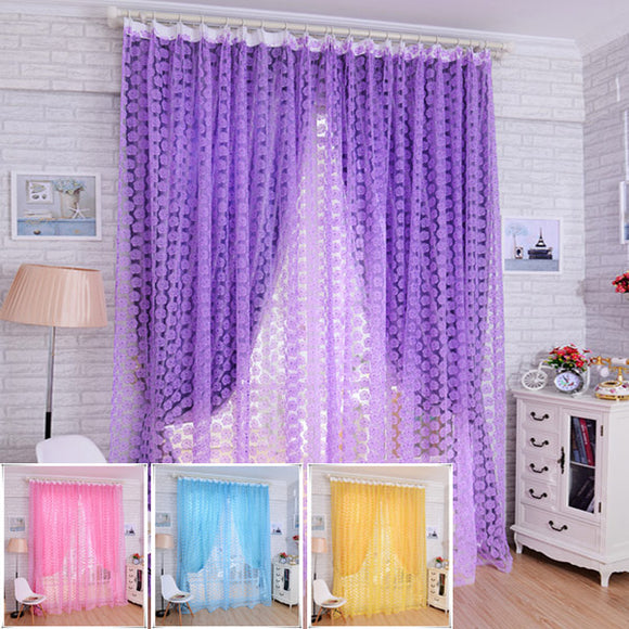 100*210cm,Flower,Printed,Floral,Voile,Tulle,Window,Curtain,Sheer,Window,Screen