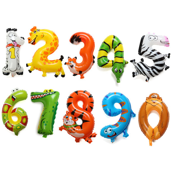 Aluminum,Animal,Number,Balloons,Birthday,Party,Decoration,Balloon
