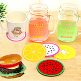 Silicone,Fruit,Shade,Round,Coasters,Skidproof,Table,Decoration