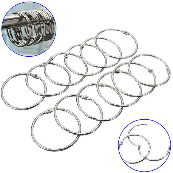 12Pcs,Stainless,Steel,Circle,Shower,Curtain,Curtain,Glide,Hanger