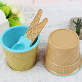 Plastic,Children,Cream,Waffle,Bowls,Spoons,Creative,Tools,Freezer,Accessories