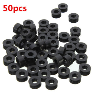 Suleve,M3NW2,Nylon,Washer,Black,Round,Spacer,Waser,Screws,50pcs