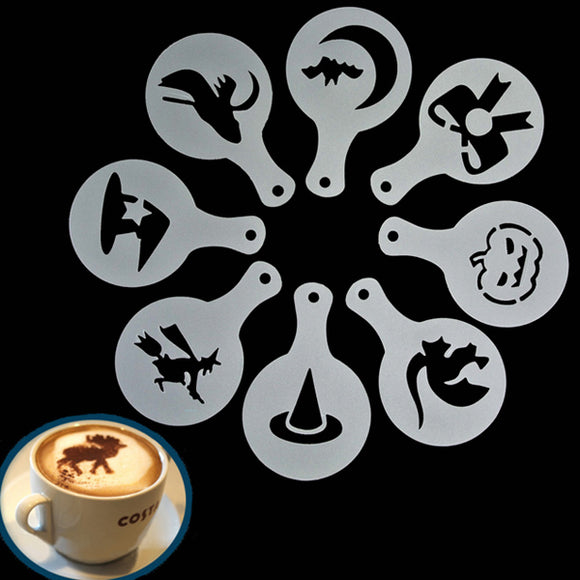 Halloween,Cappuccino,Latte,Coffee,Stencils,Duster,Icing,Spray