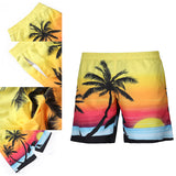 S52513,Beach,Shorts,Board,Shorts,Coconut,Sunset,Printing,Drying,Waterproof,Elasticity