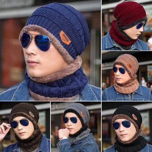 Women,Outdoor,Sports,Winter,Knitted,Baggy,Beanie,Scarf