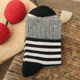 Winter,Women,Socks,Mouth,Striped,Socks,Casual,Thick,Socks