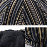 Cotton,Stripe,Pattern,British,Style,Autumn,Winter,Octagonal,Newsboy