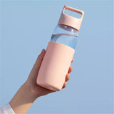 500ml,Glass,Water,Bottle,Portable,Temperature,Drinking,Silicone