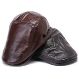 Genuien,Leather,Solid,Color,Casual,Forward,Beret