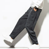 Corduroy,Casual,Harem,Pants,Corduroy,Baggy,Pants,Elastic,Waist,Pants,Trousers