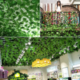Artificial,Vines,Grape,Leaves,Green,Leafy,Plants,Ceiling,Decoration,Pipes,Block,Creepers