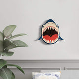 Creative,Wooden,Clock,Shark,Shape,Watch,Silent,Clock,Bedroom,Decoration,Clock