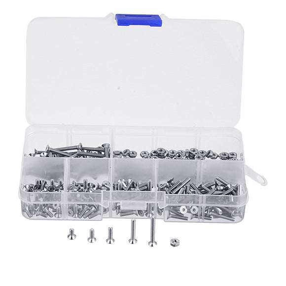 Suleve,M2.5SH2,250Pcs,Socket,Screw,Stainless,Steel,Allen,Assortment