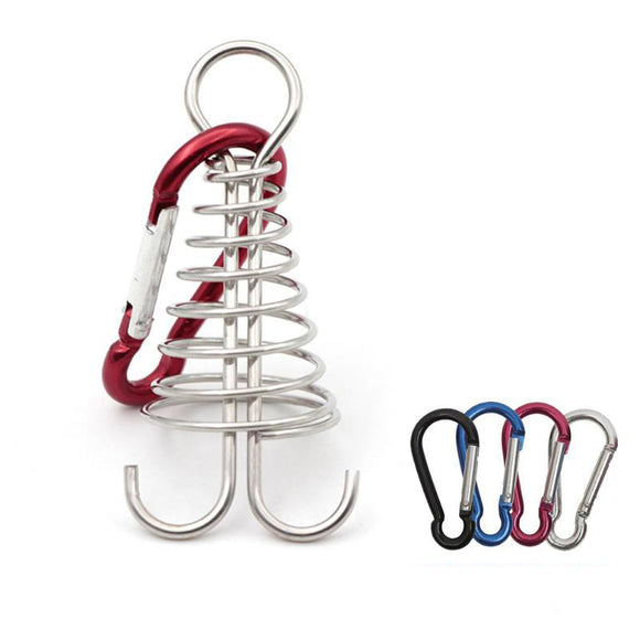 IPRee,Random,Color,Outdoor,Stainless,Steel,Octopus,Spiral,Shaped,Spring,Board,Carabiner,Camping