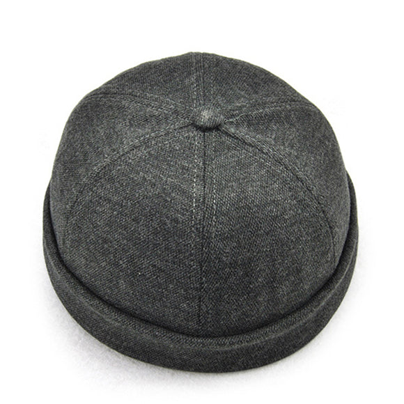 Solid,French,Brimless,Flanging,Skullcap,Sailor,Rolled,Retro,Bucket