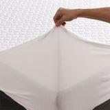 Washable,White,Quilted,Mattress,Covers,Waterproof,Protector,Bands,Bedding,Protective,Cover