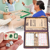 Chinese,Mahjong,Portable,Retro,Board,Tiles,Leather