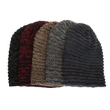 Women,Special,Stripe,Velvet,Knitted,Outdoor,Double,Layers,Slouch,Beanie