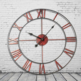 Classic,Large,Metal,Wrought,Clock,Roman,Numerals,Steampunk,Decor